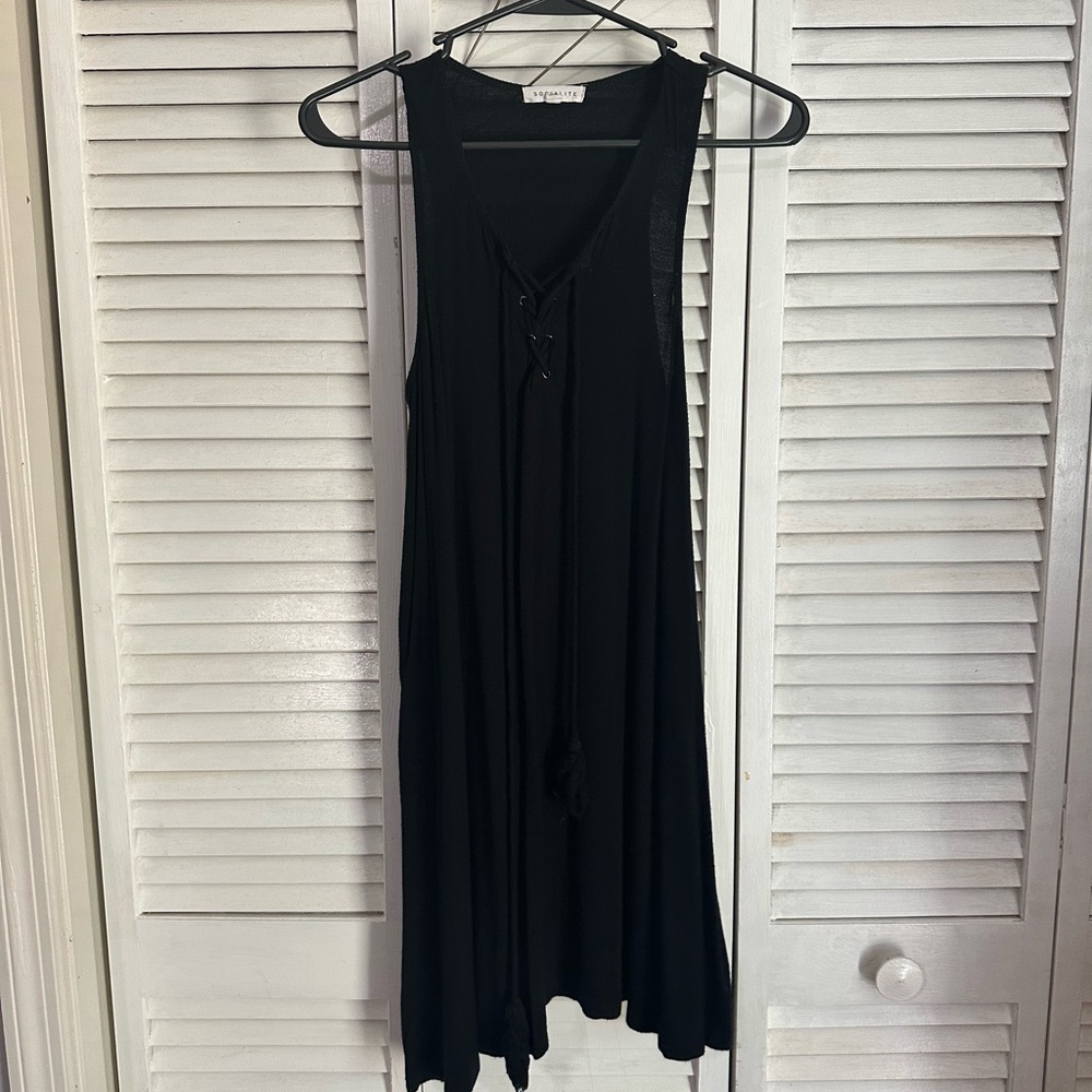 Socialite Black Lace-Up Top